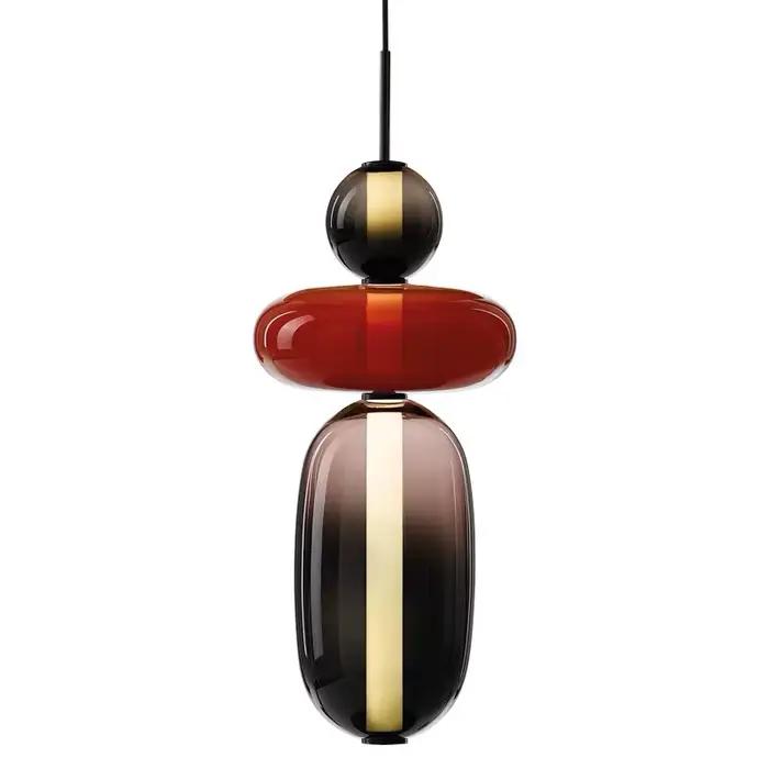 Lampe suspendue italienne moderne en verre bonbon, lustre coloré pour Loft, salon, cuisine, Restaurant, décoration de plafond