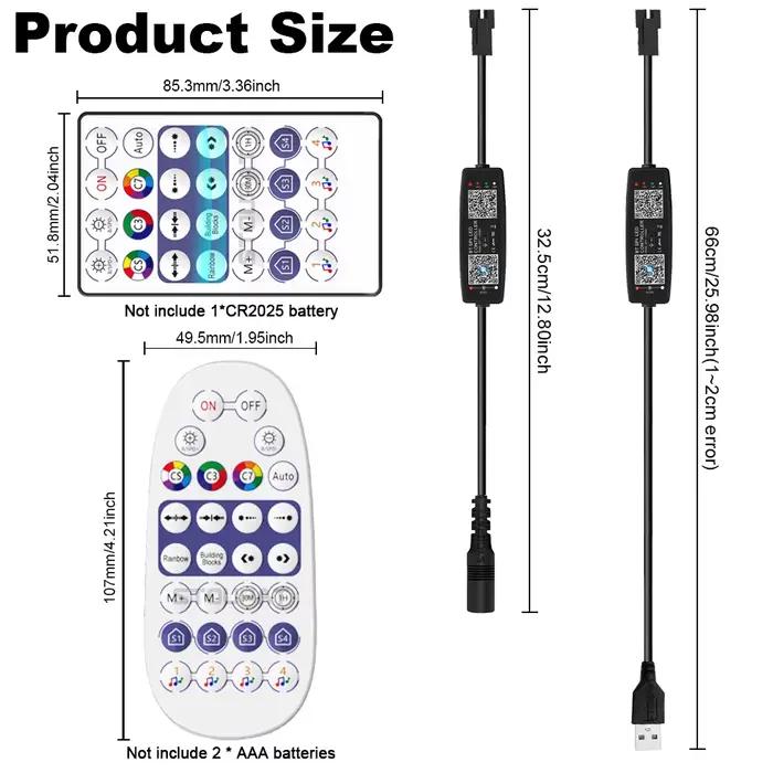 Contrôleur BLE WS2812B Musique Bluetooth pour bande lumineuse LED Pixel SK6812 WS2811 WS2812 Bande lumineuse LED USB 5V Contrôleur à distance par application