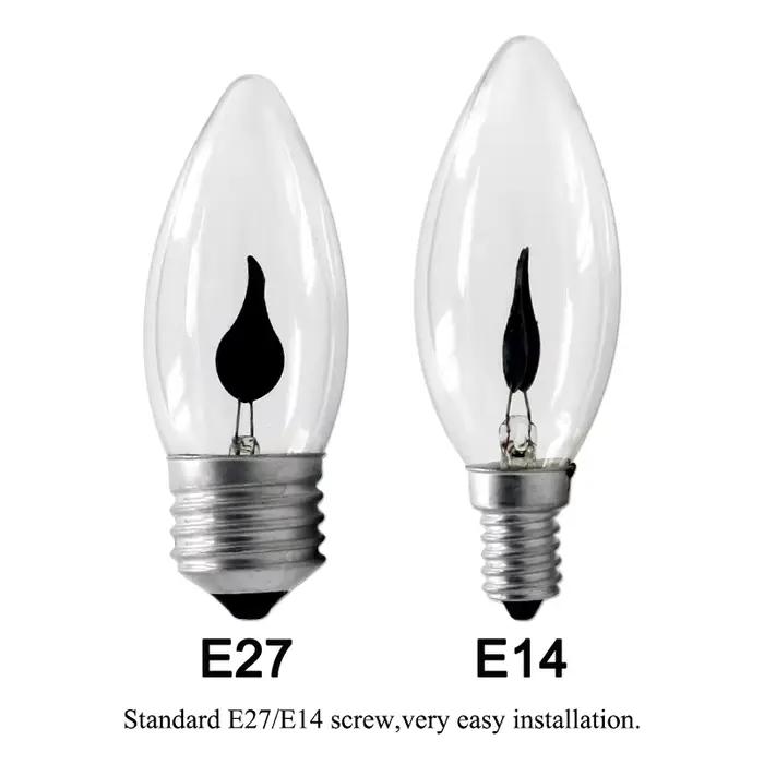 Edison Led bougie ampoule E14 E27 LED effet de flamme ampoule 3W AC220V maison pour décor éclairage Ampoule bougie ampoule