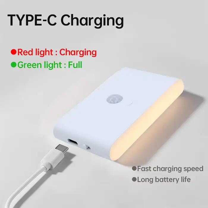 Applique murale LED avec détecteur de mouvement, veilleuse pour escaliers, variable, Rechargeable, pour intérieur, chambre à coucher, armoire, cadeau, décoration, éclairage intérieur