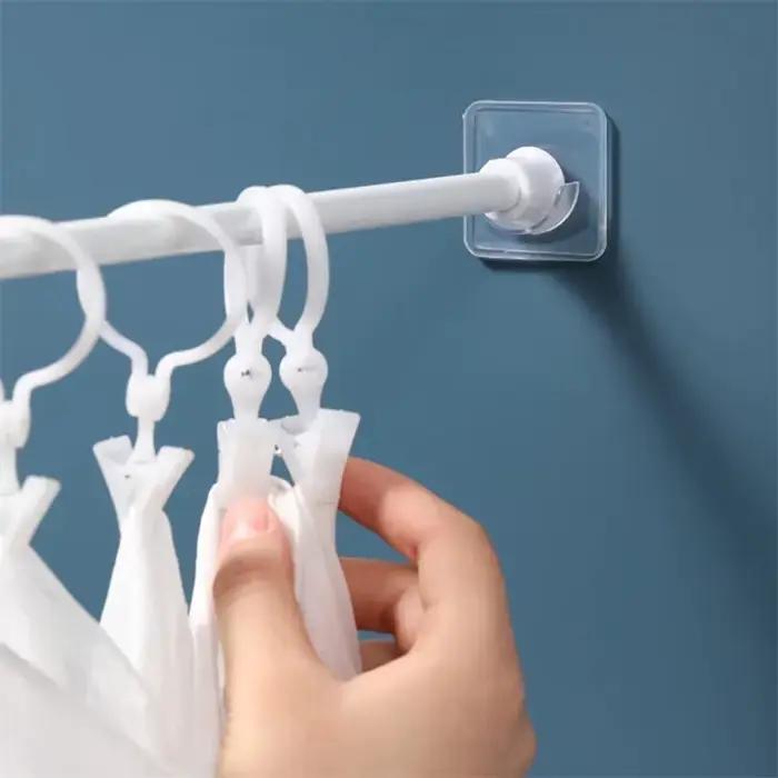 Support de poteau télescopique domestique sans poinçon, autocollant, Support de tige réglable sans clous, crochets muraux, Support de fixation, 2/6/8 pièces