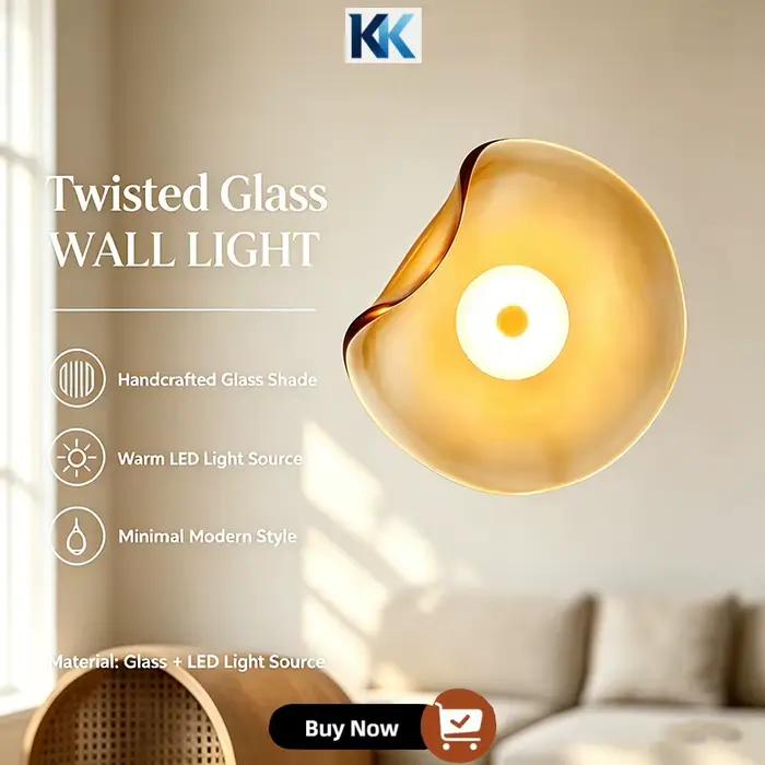 Lampes murales en verre, style luxe, postmoderne, verre rond irrégulier, minimaliste, nordique, pour salon, couloir, chambre à coucher, chevet