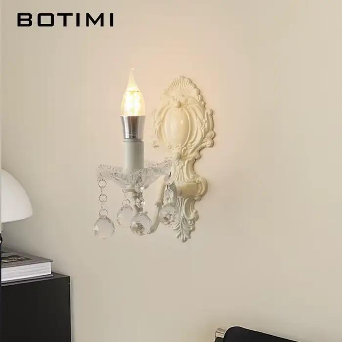 Applique murale en cristal de style français pour salon, élégante, rétro européen, couloir, couloir, chambre à coucher, éclairage de chevet