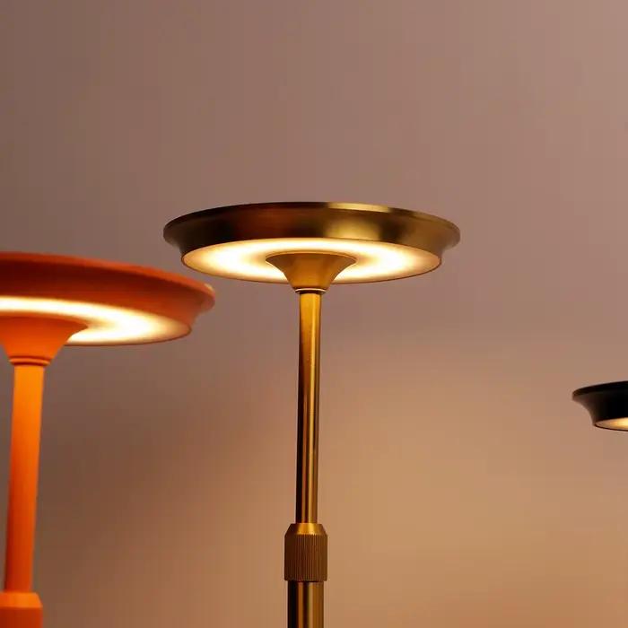 Lampe de table tactile rechargeable en alliage d'aluminium, lampe décorative télescopique, veilleuse LED à gradation infinie, lampe d'ambiance de chevet