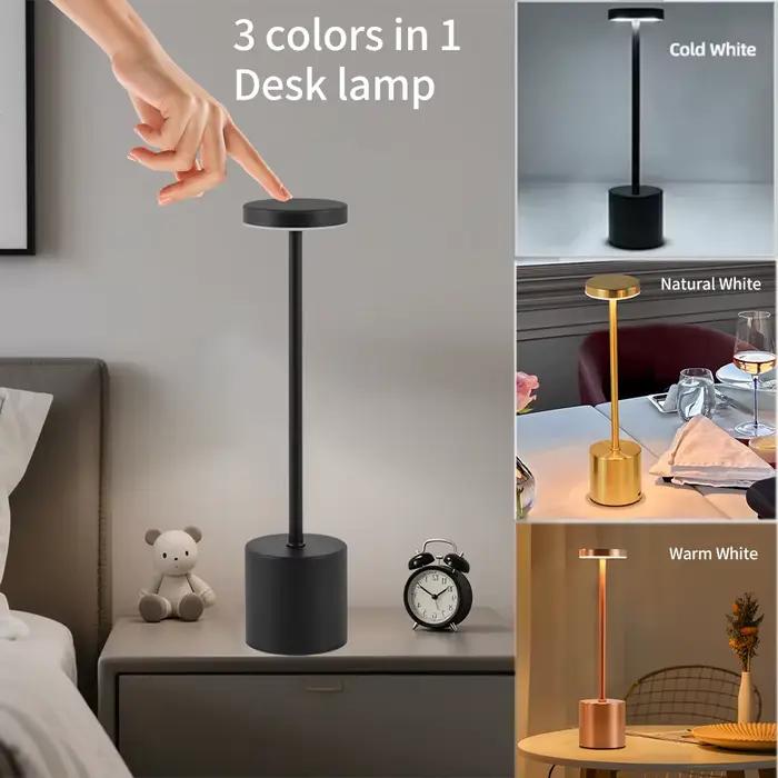 3 couleurs en 1 lampe LED lampe de Table interrupteur tactile Type C Rechargeable chevet veilleuse portable pour Club Bar chambre décor ambiant
