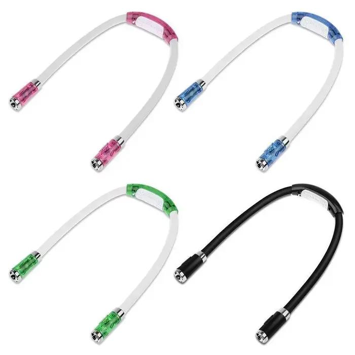 Lampe de cou LED mains libres et Flexible, multi-angle, réglable, alimentée par batterie, veilleuse de chevet pour le travail et la course à pied