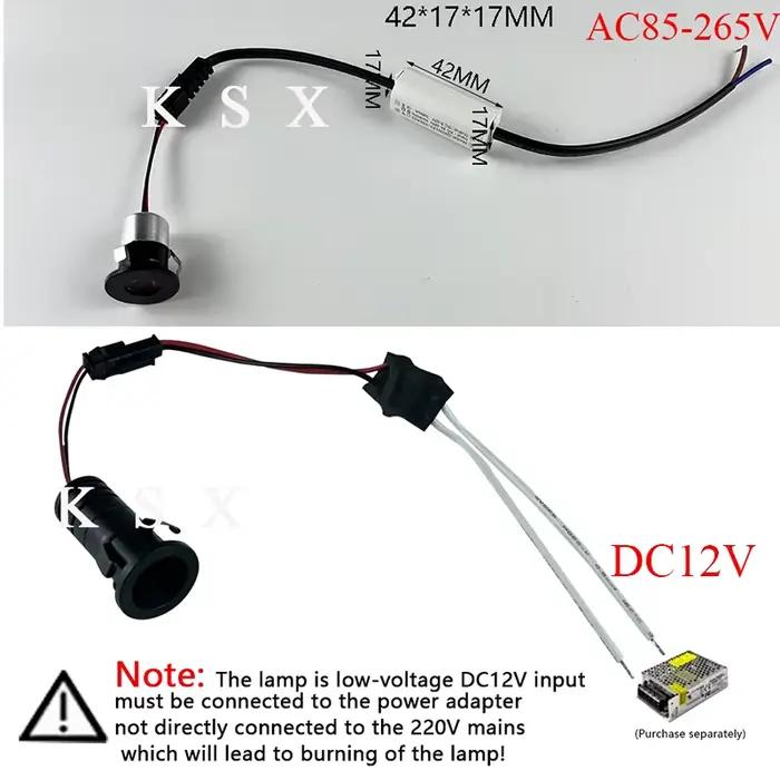 Mini Spot lumineux LED encastrable pour le plafond, 1/3W, 12v dc, avec découpe, éclairage de vitrine, AC85-265V mm