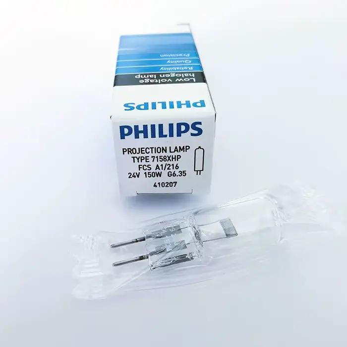 Lampe halogène Philips 7158XHP 150W G6.35 24V sans réflecteur, lumière sans ombre, ampoule de microscope, lampes de projection FCS