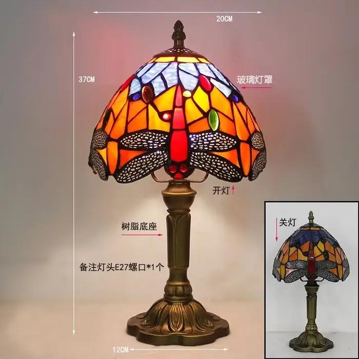 Lampe de Table baroque couleur verre abat-jour Base en résine rétro Style méditerranéen