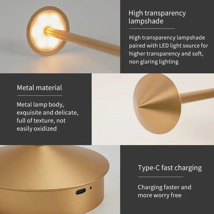 Lampe de Table LED sans fil avec capteur tactile, Rechargeable, 3 couleurs, lampe de bureau, chevet, lumière ambiante créative, décoration de salle, veilleuse