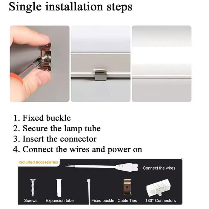 Veilleuse LED tube bleue personnalisable pour chambre salon couloir cuisine garage plafonnier美好生活装饰LED夜灯管,适用于卧室、客厅、走廊、厨房和车库