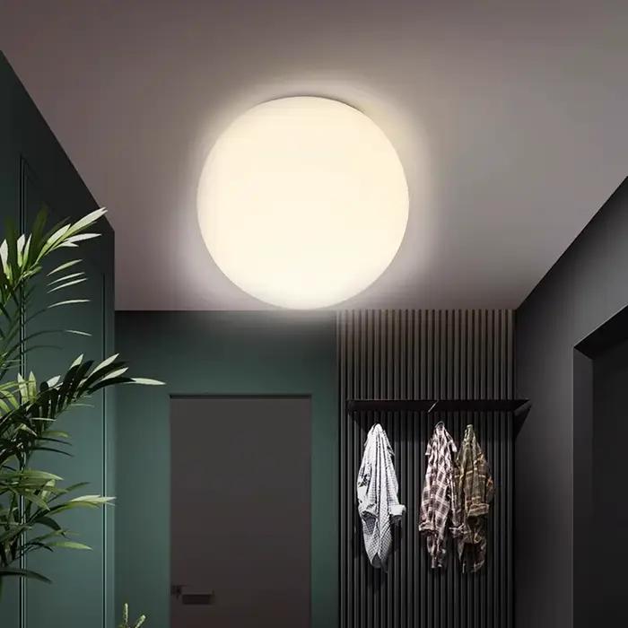 Plafonnier LED moderne en verre boule blanche