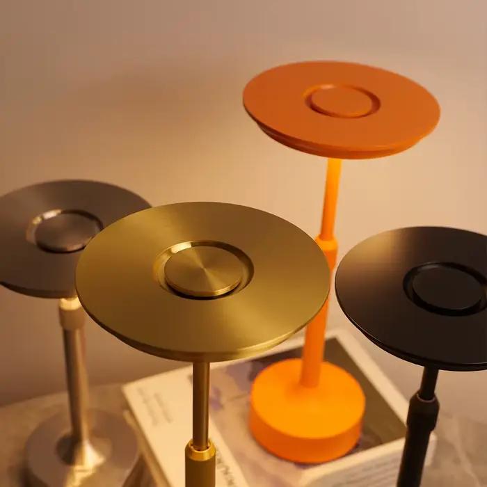 Lampe de table tactile rechargeable en alliage d'aluminium, lampe décorative télescopique, veilleuse LED à gradation infinie, lampe d'ambiance de chevet