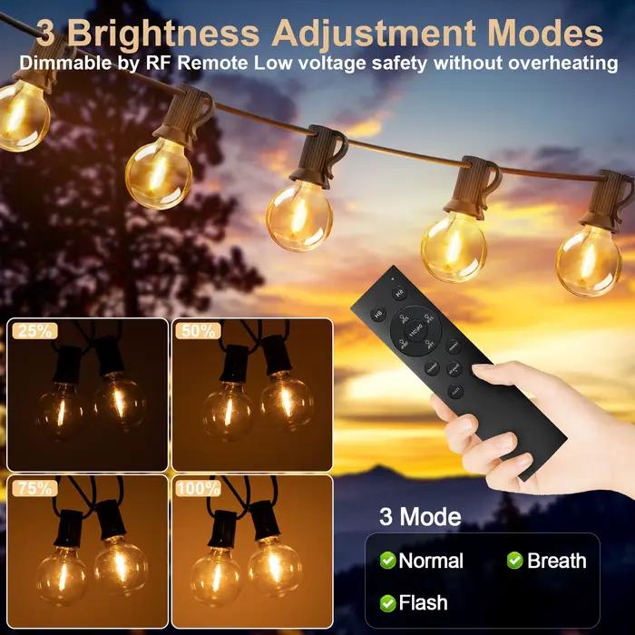 Guirlande lumineuse Led G40 24V, 15M 30M, avec télécommande, variable, étanche, pour l'extérieur, pour mariage, décoration du nouvel an