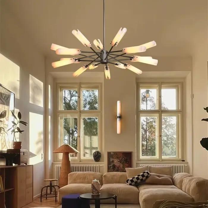 2025 moderne cuivre verre salon plafond lustre salle à manger suspension lampe TV fond allée chambre chevet applique murale