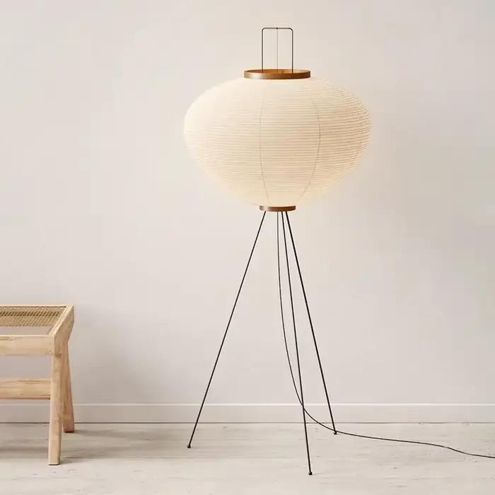 Noguchi Akari lampadaire en papier de riz japonais Wabi Sabi Vintage lampe sur pied pour chambre salon chevet classique décor à la maison