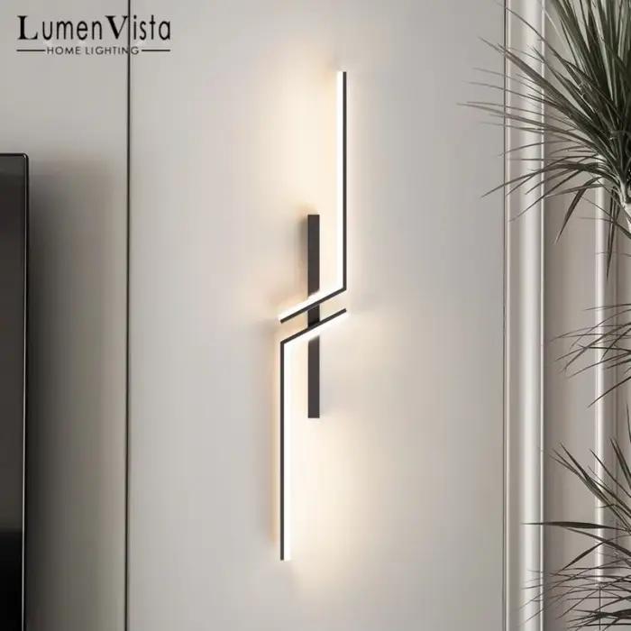 Lampe murale LED moderne avec variateur de lumière à distance pour salon