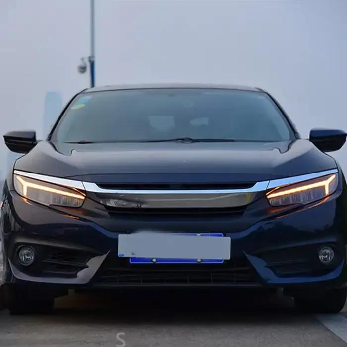 Feux avant de voiture pour Honda Civic X 10Th 2016 – 2021, ensemble de lentilles de phares automobiles LED, mise à niveau, accessoires de Style ailes d'ange