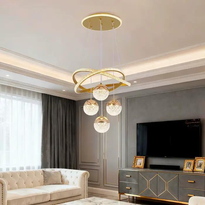 Lustre LED moderne, trois couleurs LED, éclairage nordique pour restaurant, lustre de salon, lampe suspendue, luminaire
