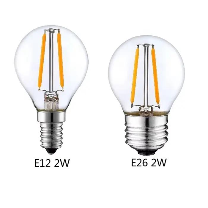 6 pcs/lot 4 w 8 w 12 w E27 E14 lampe à LED claire 220 v G45 LED ampoule chaud/froid blanc Filament Edison Globe boule lumière ampoule à économie d'énergie