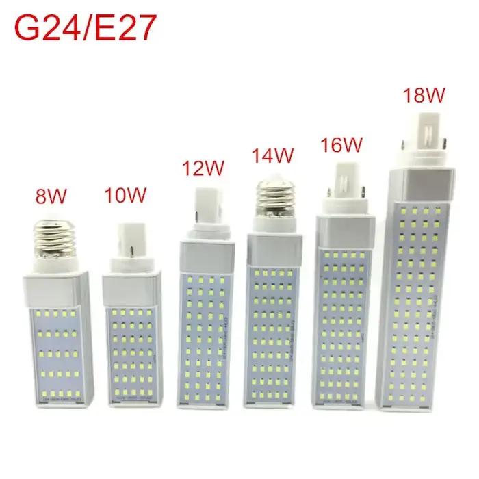 G24/E27 ampoule LED 8W 10W 12W 14W 16W 18W E27 LED ampoule de maïs lampe projecteur 180 degrés AC85-265V prise horizontale lumière