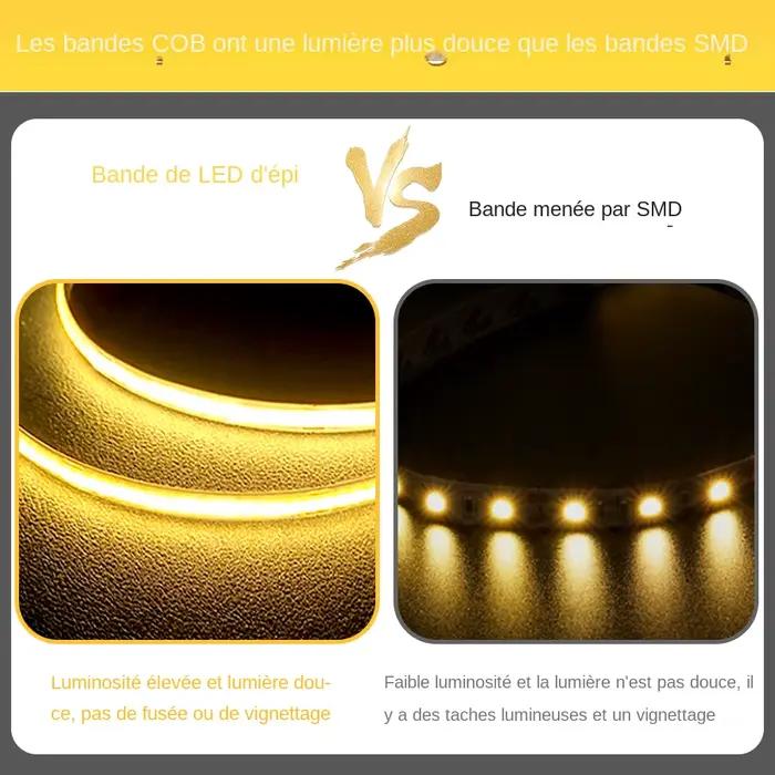 Bande lumineuse LED COB 12V 24V 10M 5M 3M 2M 1M 320LED s/M