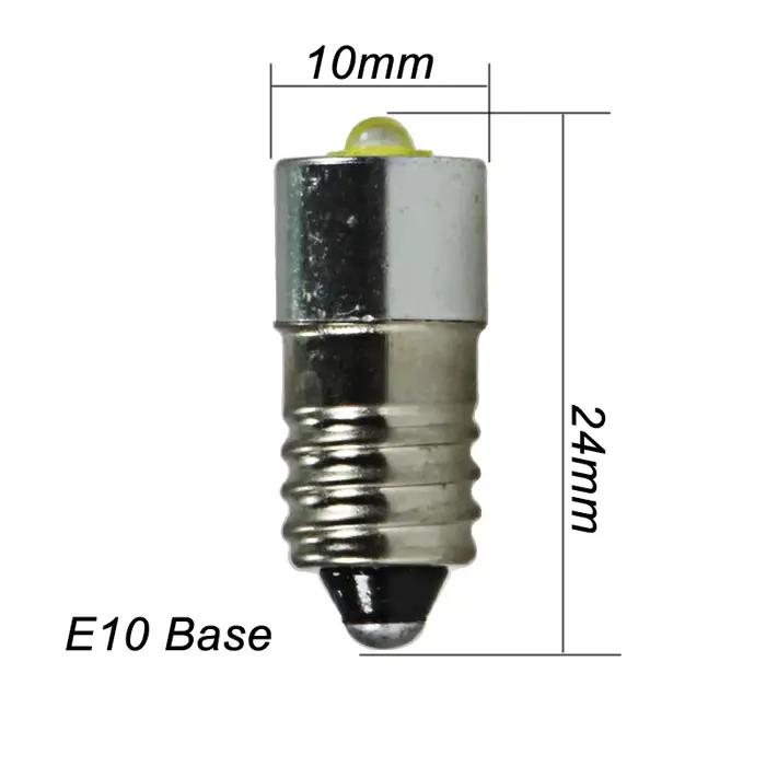 2 ampoules LED E10 3V 6V 12V 24V Super 5W 3535 pour lampe torche