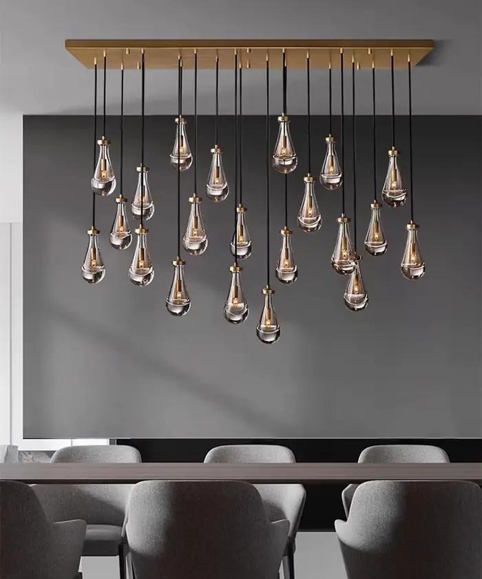 Lampe à suspension moderne en forme de goutte de pluie