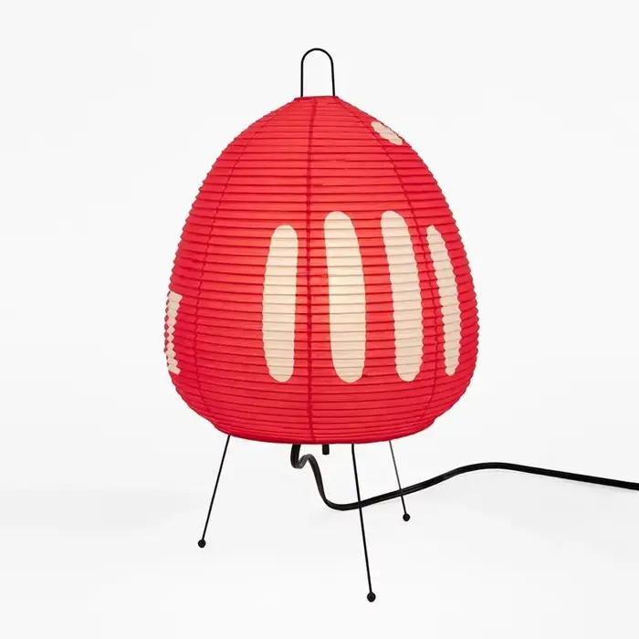 Lampe de bureau en papier de riz sur trépied style japonais pour chambre à coucher éclairage de nuit avec télécommande pour ajustement de la lumière