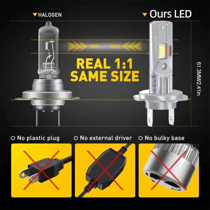 Ampoule LED haute puissance 180W, phare Turbo 6000K CSP, lampe de voiture puissante pour citroën C4 2011-2020 2012 2013 2014 2015 2016 2017, 2 pièces