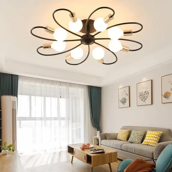 Mini Plafonnier LED en Fer Forgé au Design Industriel Rétro