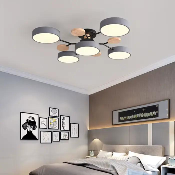 Lustre LED moderne pour salon chambre hôtel 3 couleurs différentes plafonnier nordique éclairage domestique