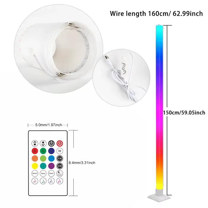 Lampe sur pied d'angle LED RGB