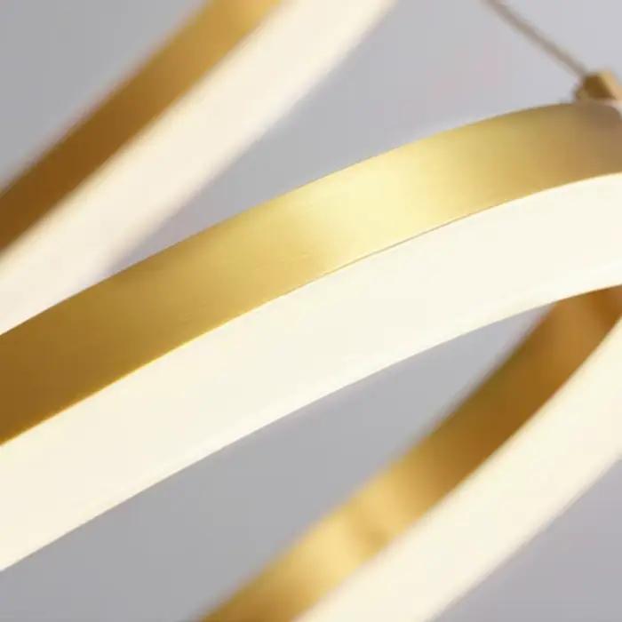 Anneaux en aluminium modernes lustres Simple acrylique pendentif LED lumières salon salle à manger maison Restaurant décor luminaires