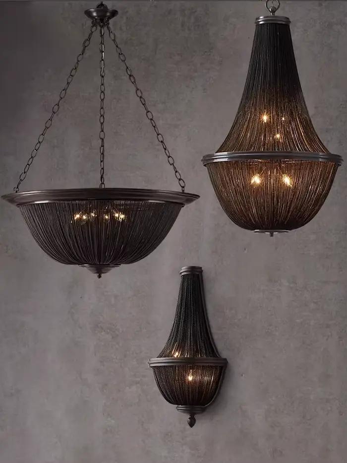 Lustre Américain Néoclassique à Pompons, Suspension Moderne pour Plafond Haut, Luminaires Suspendus pour Escalier, Lustre de Salon