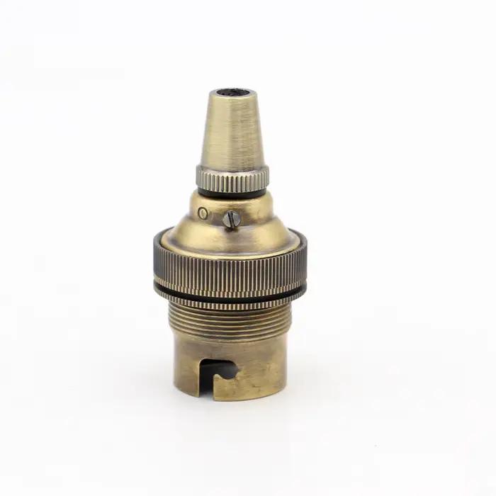 Support de lampe traditionnel en métal à baïonnette B22, avec anneaux d'abat-jour, douille d'ampoule Vintage en laiton massif