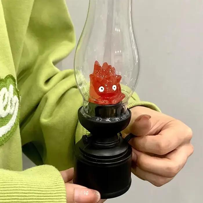 Calcifer sans flamme veilleuse Halloween rétro décoratif bougie lumière dessin animé kérosène lampe chambre Table de