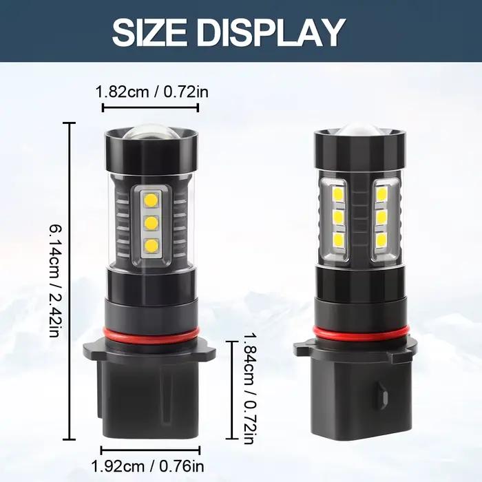 2 pièces P13W ampoule LED DC12V LED voiture antibrouillard conduite DRL feux de jour 6000K blanc 1760Lm phare automatique