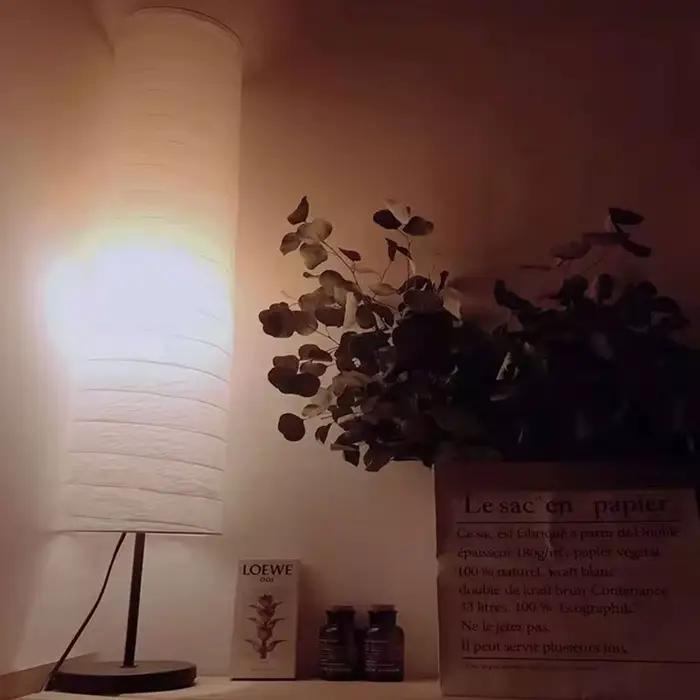Abat-jour de lampe sur pied de style nordique minimaliste, en papier, pour la maison, l'hôtel, la chambre à coucher, sans support