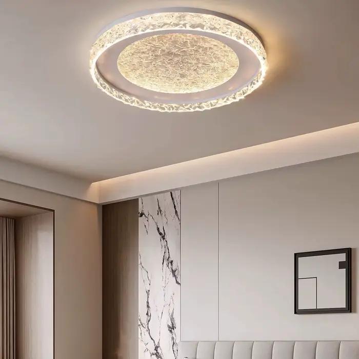 Plafonnier circulaire de luxe moderne, Protection des yeux, personnalité créative, conception de brume de nuage, plafonnier de chambre à coucher, luminaire haut de gamme