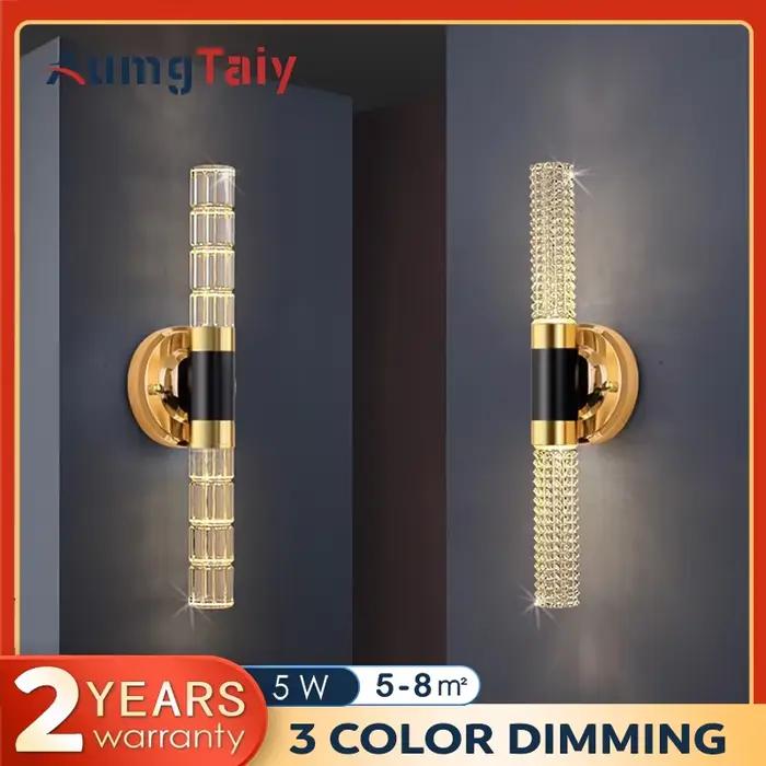 Tige de cristal lumière LED applique murale moderne chambre chevet salon