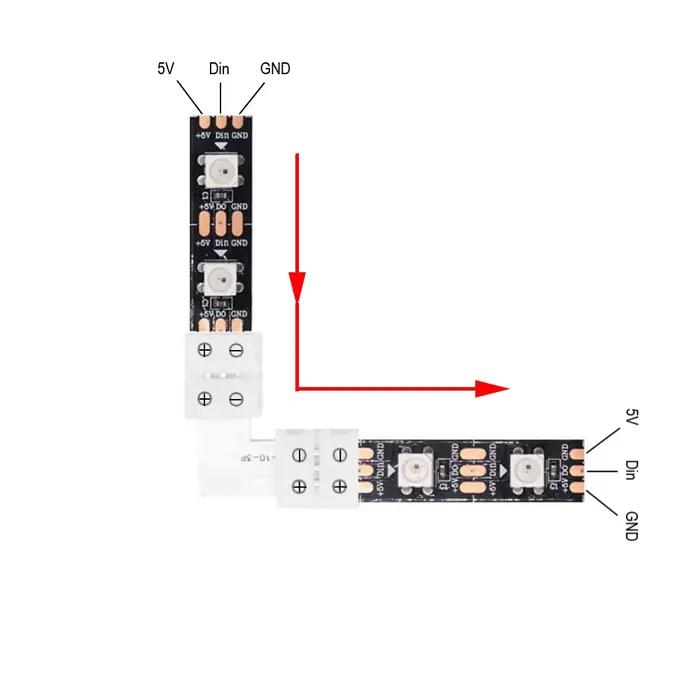 Connecteur Led à souder sans bande LED, 2 broches, 3 broches, 4 broches, 5 broches, connecteur d'angle en forme de L/T/X pour bande lumineuse Led RGBW RGBWW de 10mm