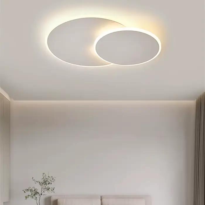 Plafonnier LED moderne acrylique avec finition en acier plaqué pour chambres, salles d'études et chambres de bébé