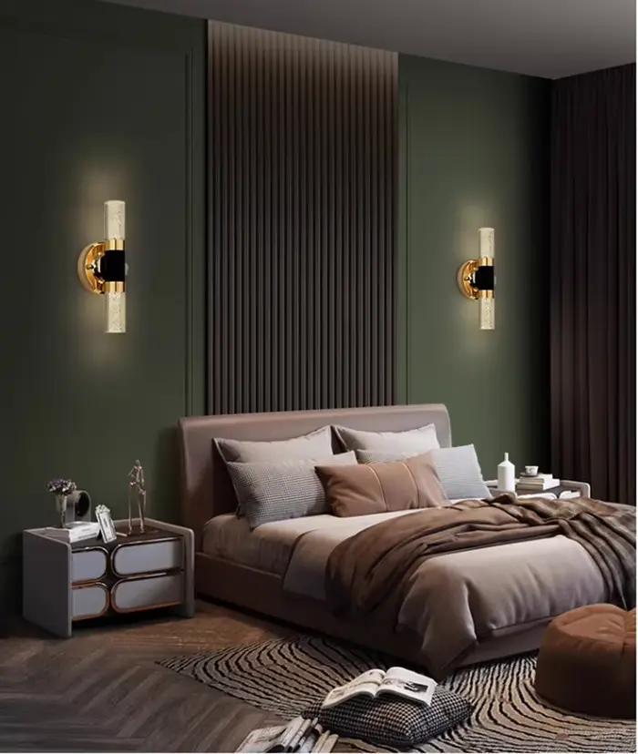 Tige de cristal lumière LED applique murale moderne chambre chevet salon