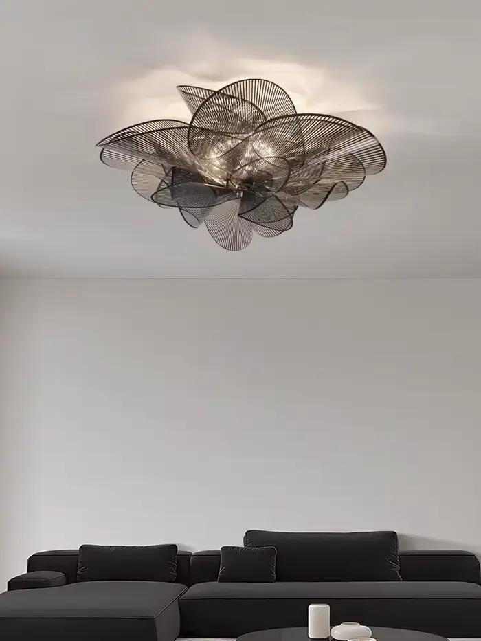 Plafonniers classiques nordiques noir/blanc PVC lampe design moderne chambre décor à la maison éclairage salle à manger pendentif LED lumières