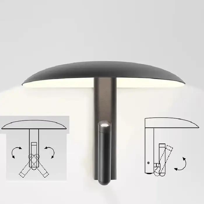 Applique murale créative moderne 2 LED noir Orange vert métal avec interrupteur 3000K nordique maison champignon lumière Restaurant luminaire