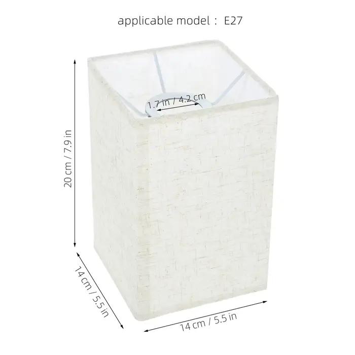 Abat-jour carré en lin beige clair, cadre métallique, pour lampe sur pied ou de table, couverture de remplacement rustique en tissu pour lampe de chevet