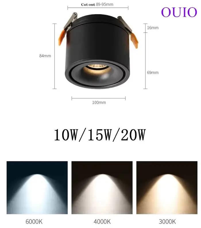 Spot lumineux LED nordique encastrable avec technologie COB pour le plafond