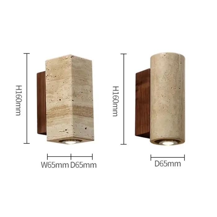 Wabi Sabi jaune marbre applique Led chevet japon chambre salon applique murale travertin escalier couloir décor applique