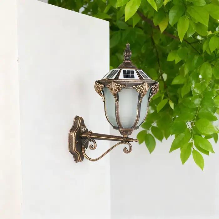 Applique murale solaire d'extérieur de Style européen, imperméable, décor Vintage, adapté aux villas, jardins, éclairage dans les zones résidentielles